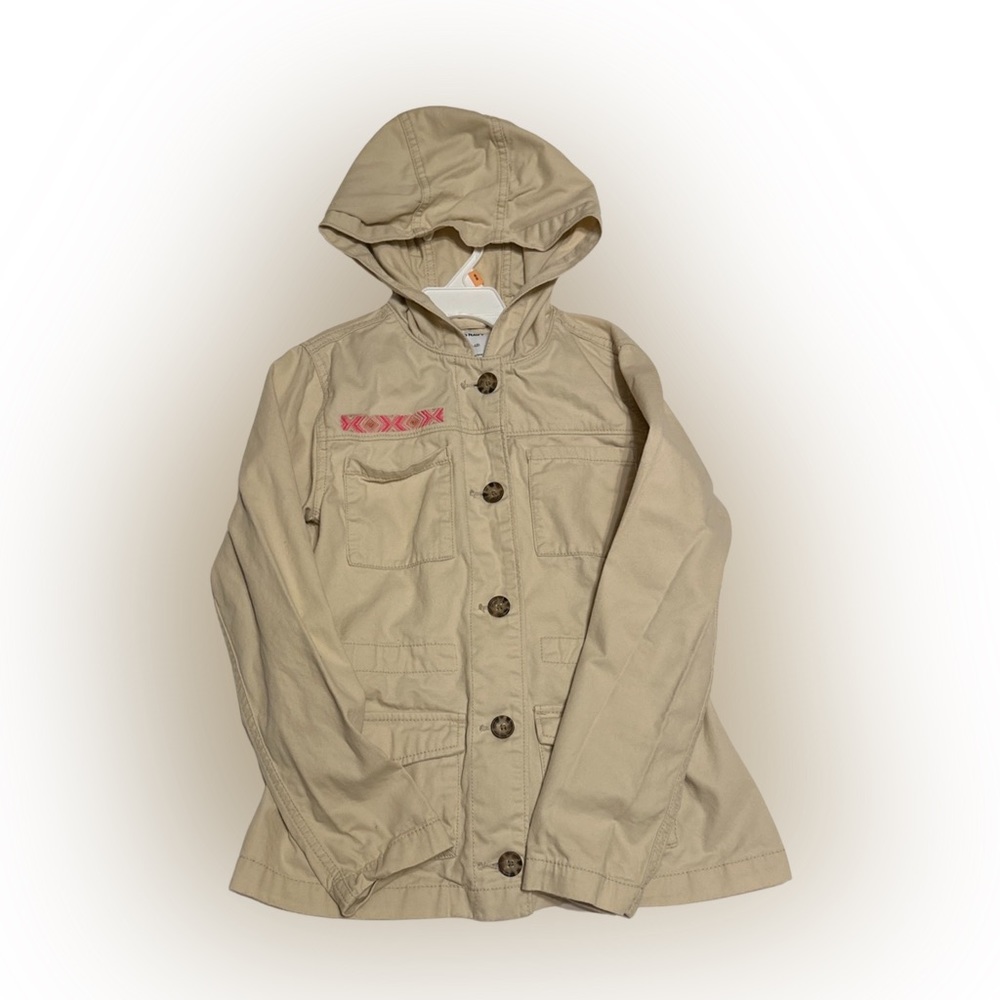 Girls Khaki hooded jacket